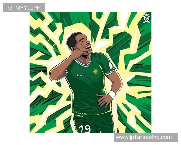 漫画风描绘绿茵场上闪耀的足球巨星风采